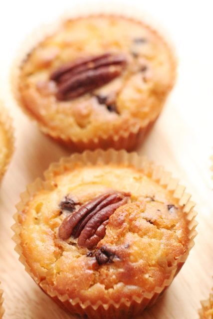 Muffins Poire, Chocolat & Noix de Pécan