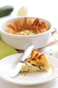 Quiche en Feuilles de Brick au Chèvre Frais, Courgette & Pignons de Pin